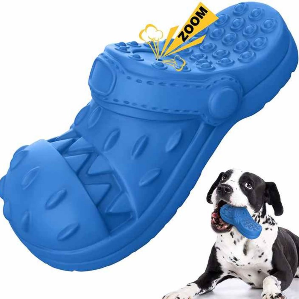 Slipper Shape Dog Toys For Chewing Teeth Cleaner Interactive Sounding Dog Toy